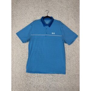 Under Armour Playoff Polo Shirt Mens Size XL Blue Golf Active Performance